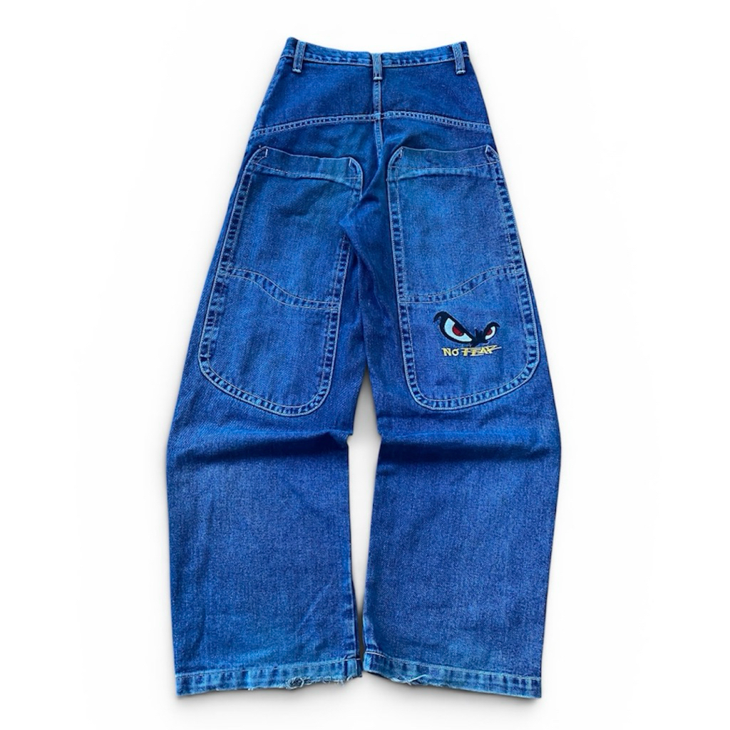 Celana Jeans NO FEAR Big Pocket Baggy Y2K Vintage Size 28 Preloved