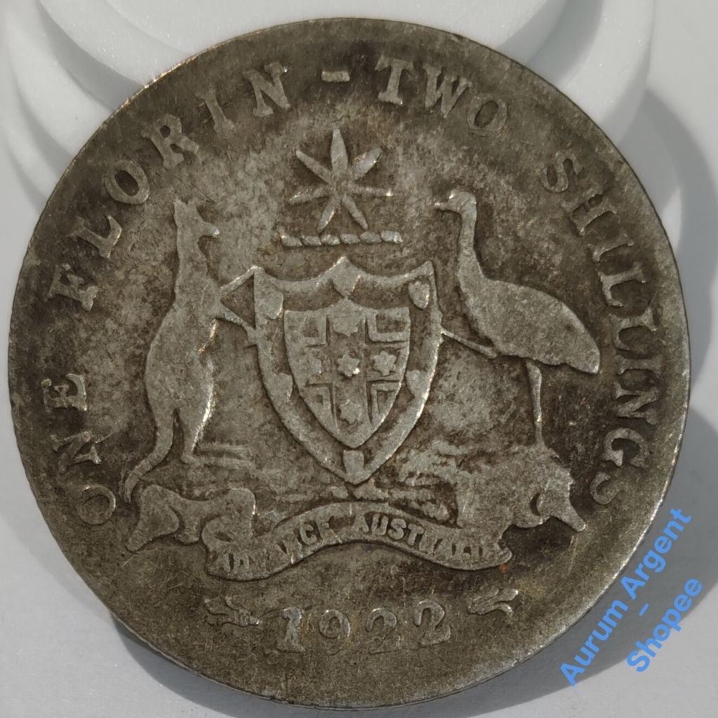 G.19-- 1 PC KOIN PERAK KUNO ASLI 1 FLORIN GEORGIVS V TH 1922.-- SILVER COIN --