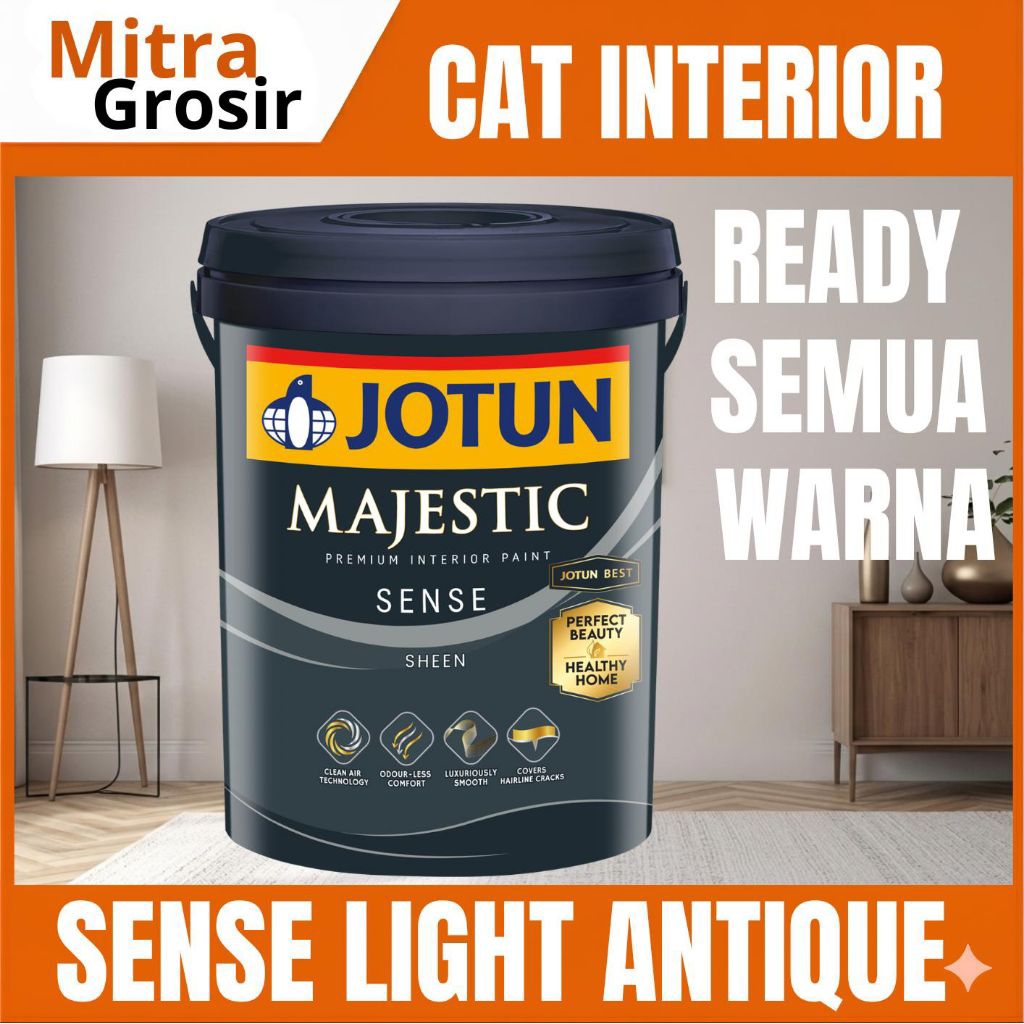 CAT TEMBOK JOTUN 20 LITER | JOTUN MAJESTIC SENSE LIGHT ANTIQUE 20 LITER (BISA REQUEST WARNA) KEMASAN