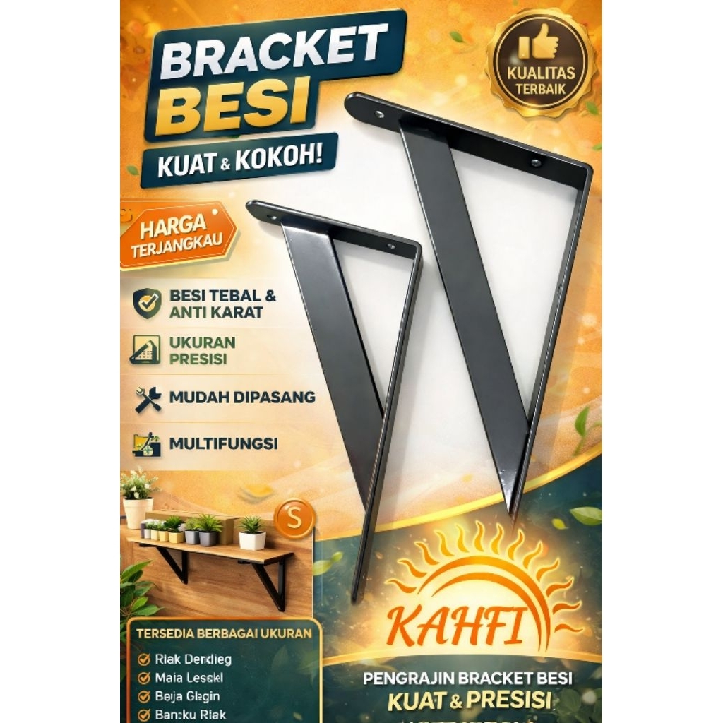 braket besi  siku-siku besi plat tebal / kuda-kuda besi plat