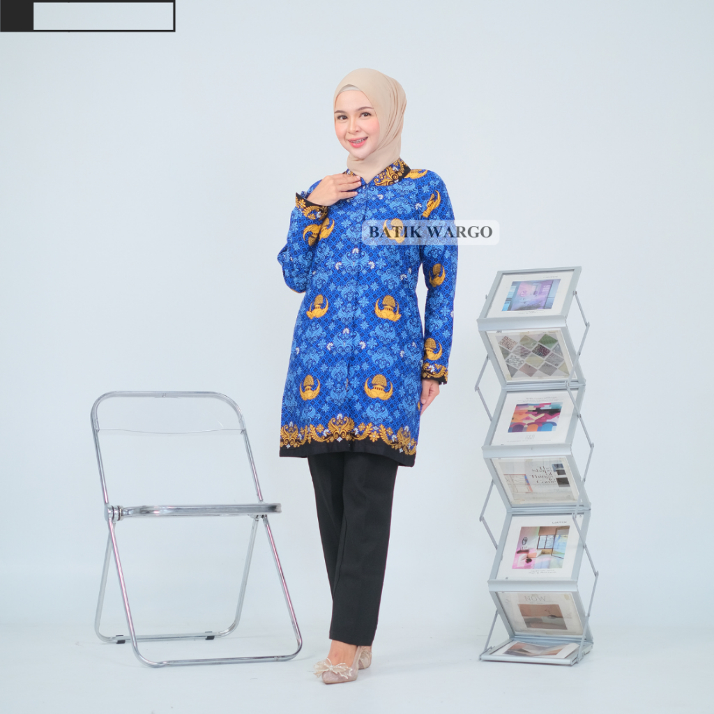 Baju Tunik Korpri Katun Resmi Lengan Panjang - Seragam PNS ASN Korpri Wanita Muslimah