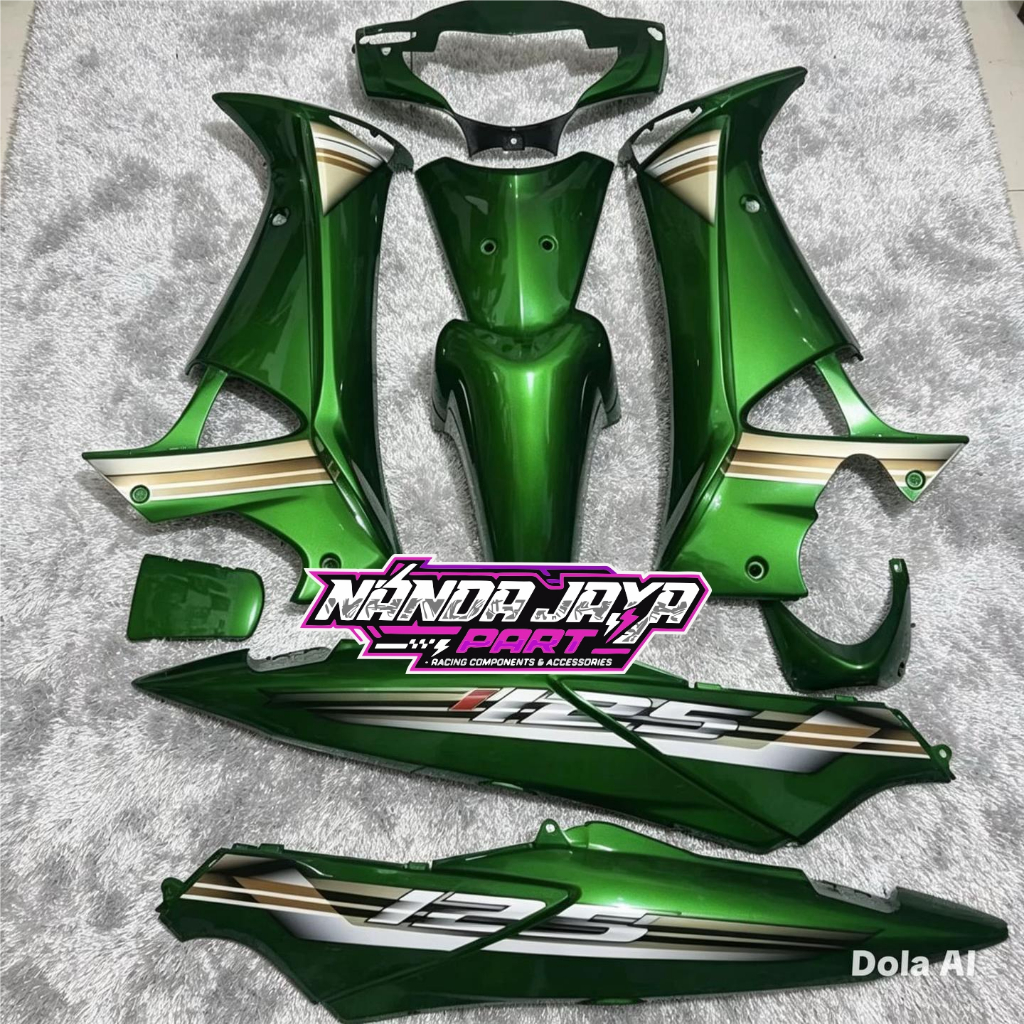 cover bodi supra x125 lama hijau premium - bodi halus supra x125 lama - kap supra x125 lama
