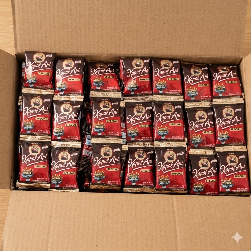 Kopi Bubuk KAPAL API Special Tanpa Gula 6,5gr [1dus isi 200sachet] Kapal Api Mini Renceng
