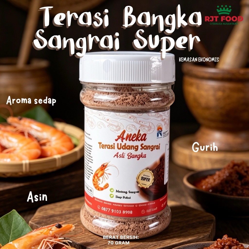 Terasi Bangka Sangrai Super @65gr Khas Bangka Terasi Udang ala toboali