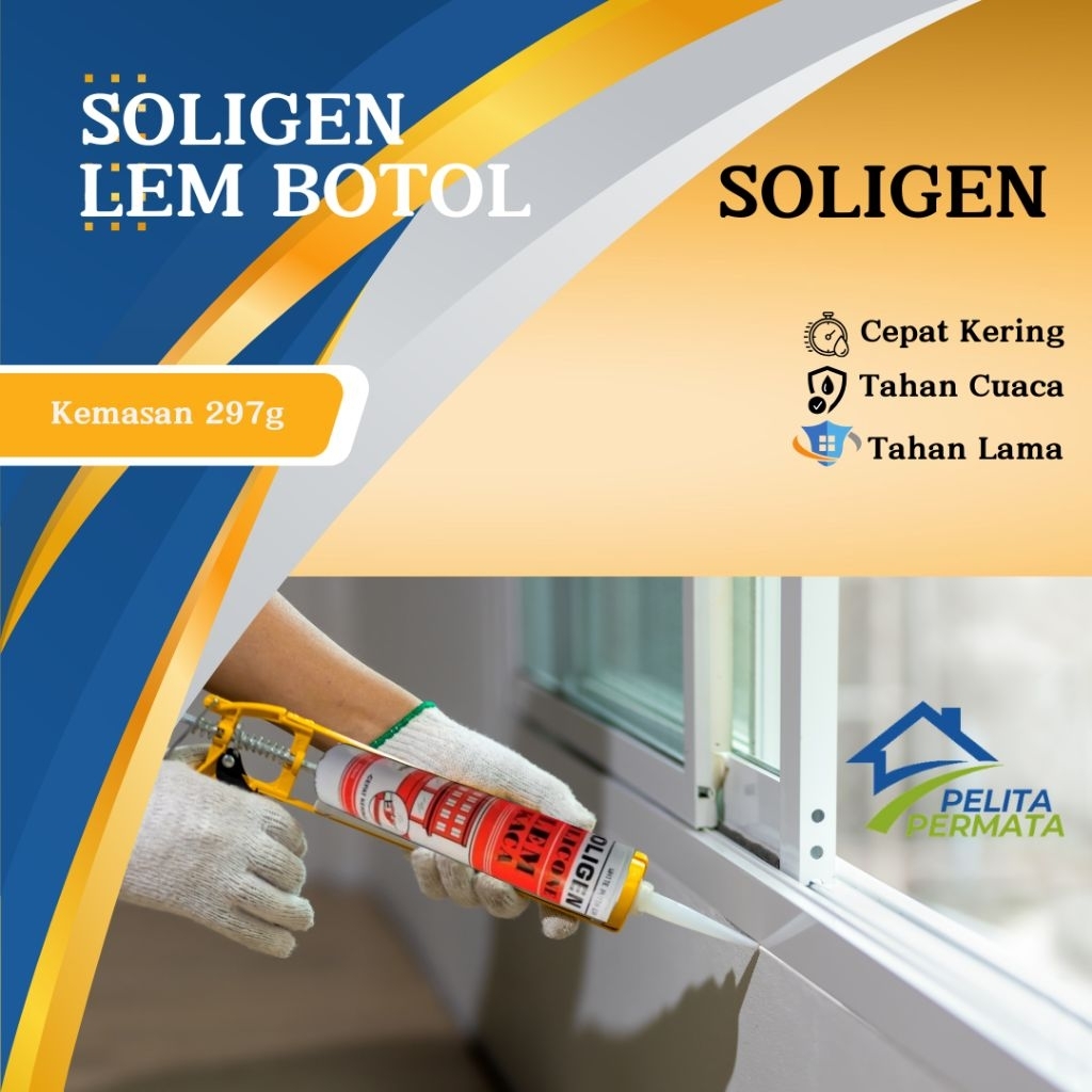 Lem Botol Soligen / Lem Kaca Soligen / Lem Silent Etalase / Lem Botol Aquarium / Perekat Kaca