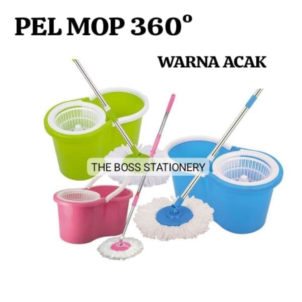 PEL LANTAI MOP STAINLESS DENGAN EMBER / PEL PUTAR SPIN ROL SPIN MOP / PEL PERAS