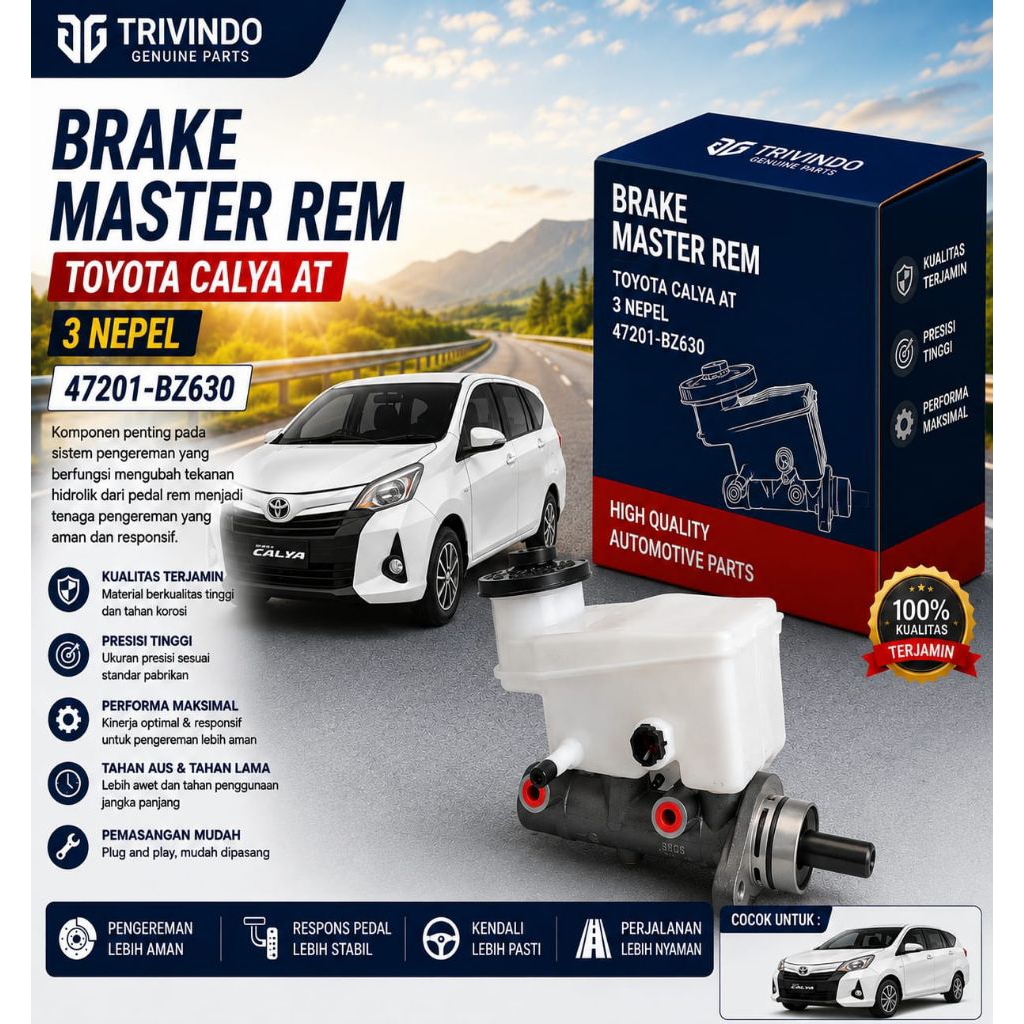 BRAKE MASTER REM TOYOTA CALYA AT 3 NEPEL (47201-BZ630)