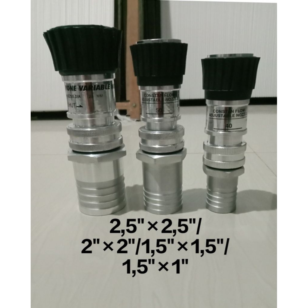 Variabel nozzle spray plus connektor selang 1,5inchi 2inchi 2,5inchi
