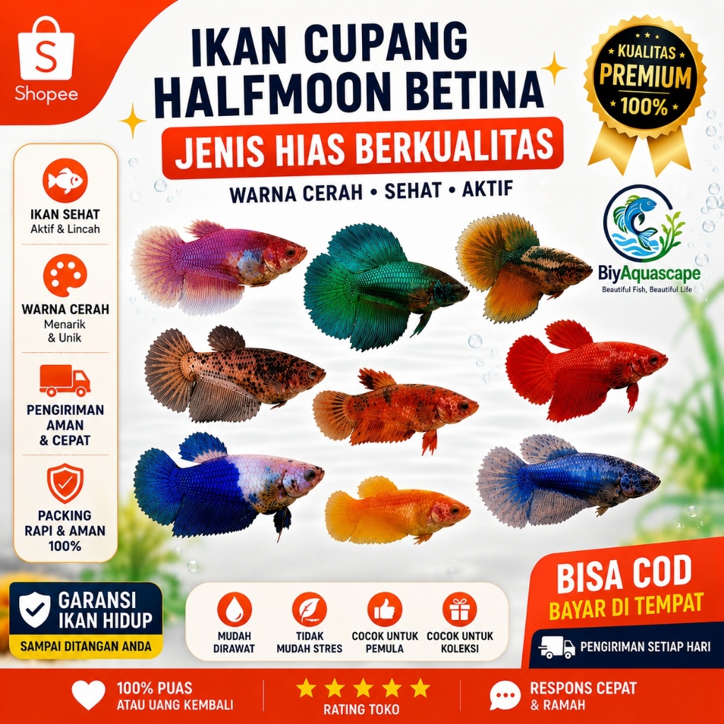 IKAN CUPANG HALFMOON BETINA