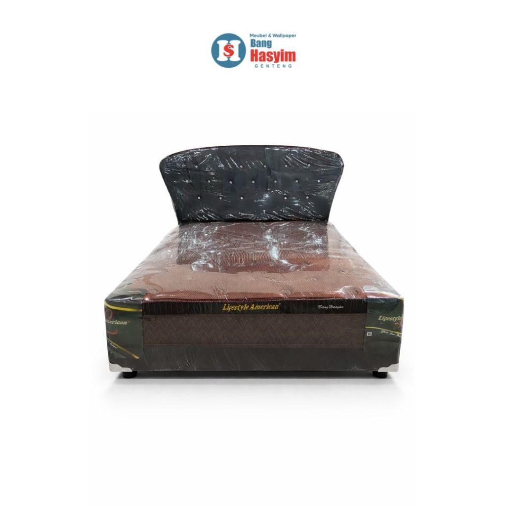 BANG HASYIM Springbed Minimalis, Kasur Springbed Boxi Everest 140x200, Dipan Modern, Tempat Tidur Mi