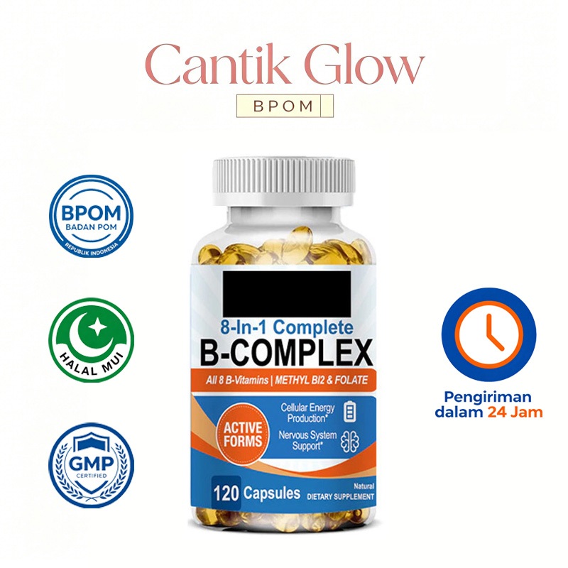 Kirkland Signature - Vitamin B Complex 120 Kaplet, Tambah Energi & Jaga Saraf, Vegan, 2 Bulan