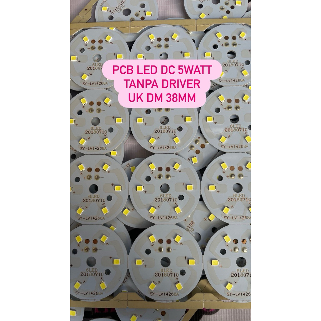 PCB LED DC ON/HIDUP TANPA DRIVER 5WATT