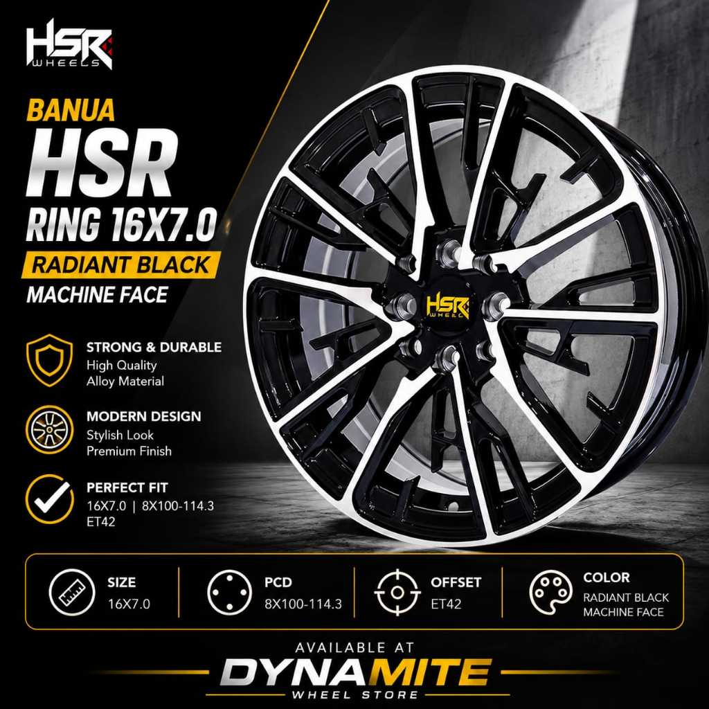 Pelek Mobil Racing Agya Ring 16 Luban 8 Type BANUA R16
