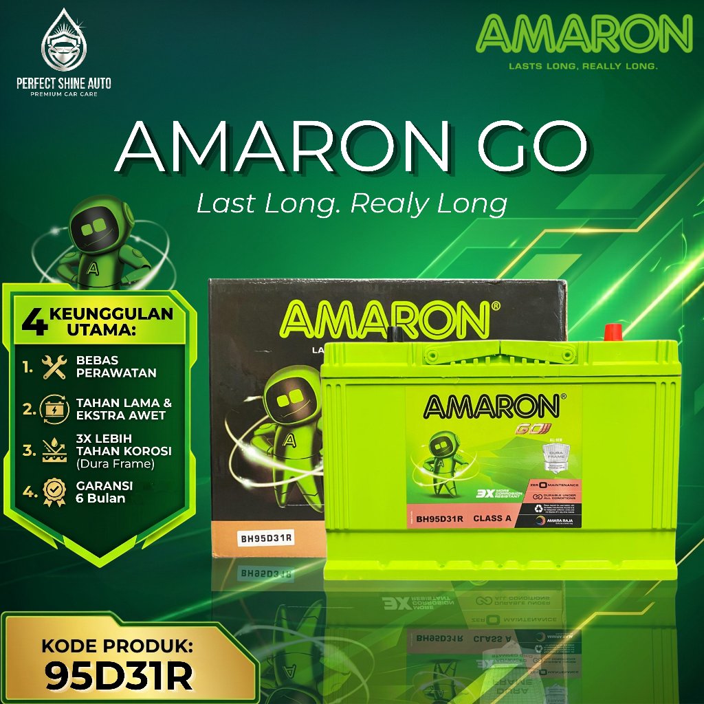 Amaron GO Aki Mobil Hyundai H1 N70Z / 95D31R 75Ah Aki Kering