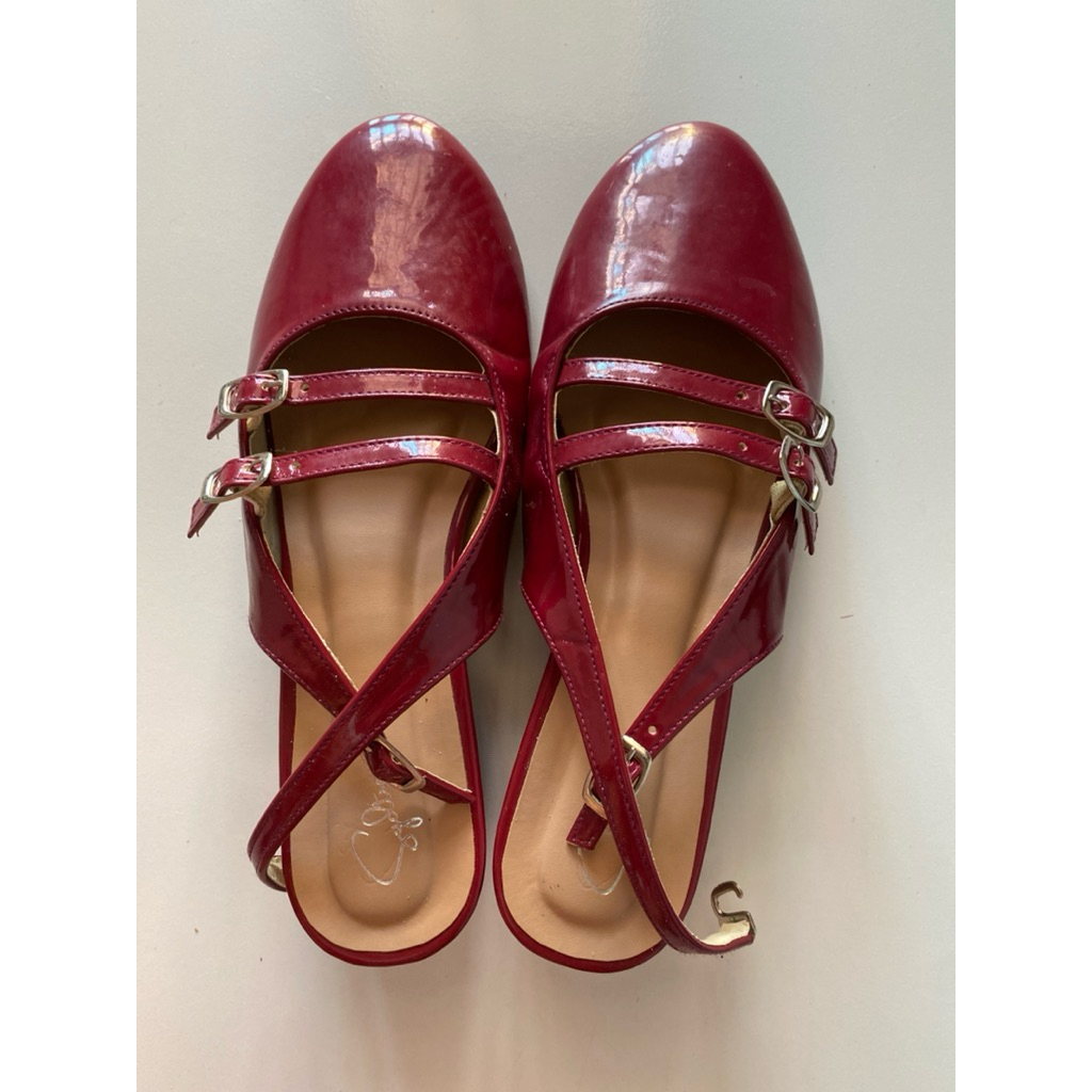 preloved shoes mary jane maroon