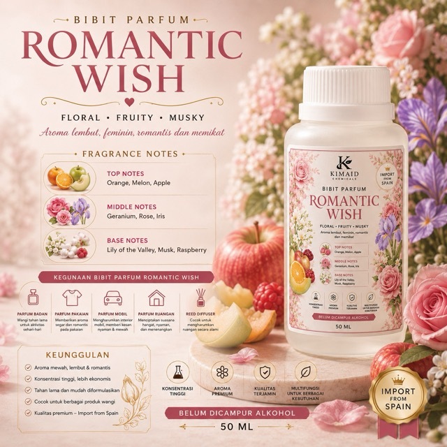 Bibit Parfum Romantic Wish 50ML Import Bibit Biang Parfum Premium Floral Fruity Musky Aroma Wanita E