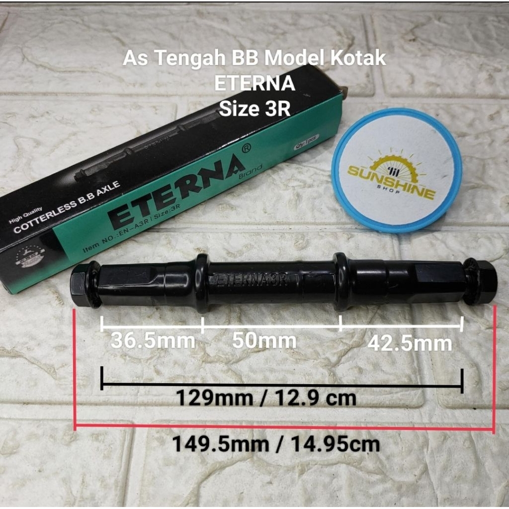 As Tengah BB Kotak Axle Mur Samping ETERNA 3R Crank Gear Piringan Sepeda MTB Federal Lipat Seli CTB
