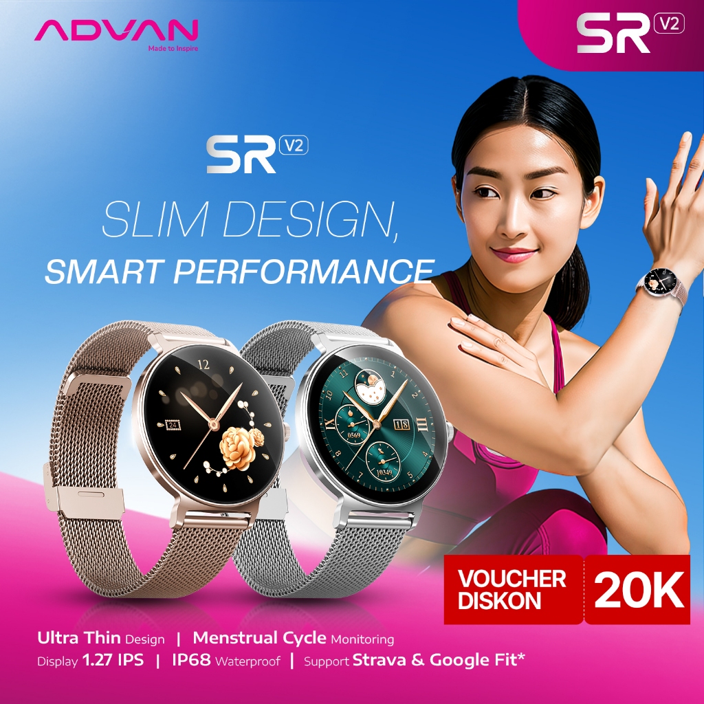[FLASHSALE 6.6] ADVAN Smartwatch SR V2 | AI Voice Assistant | Wireless Bluetooth Call | IP68 Waterpr