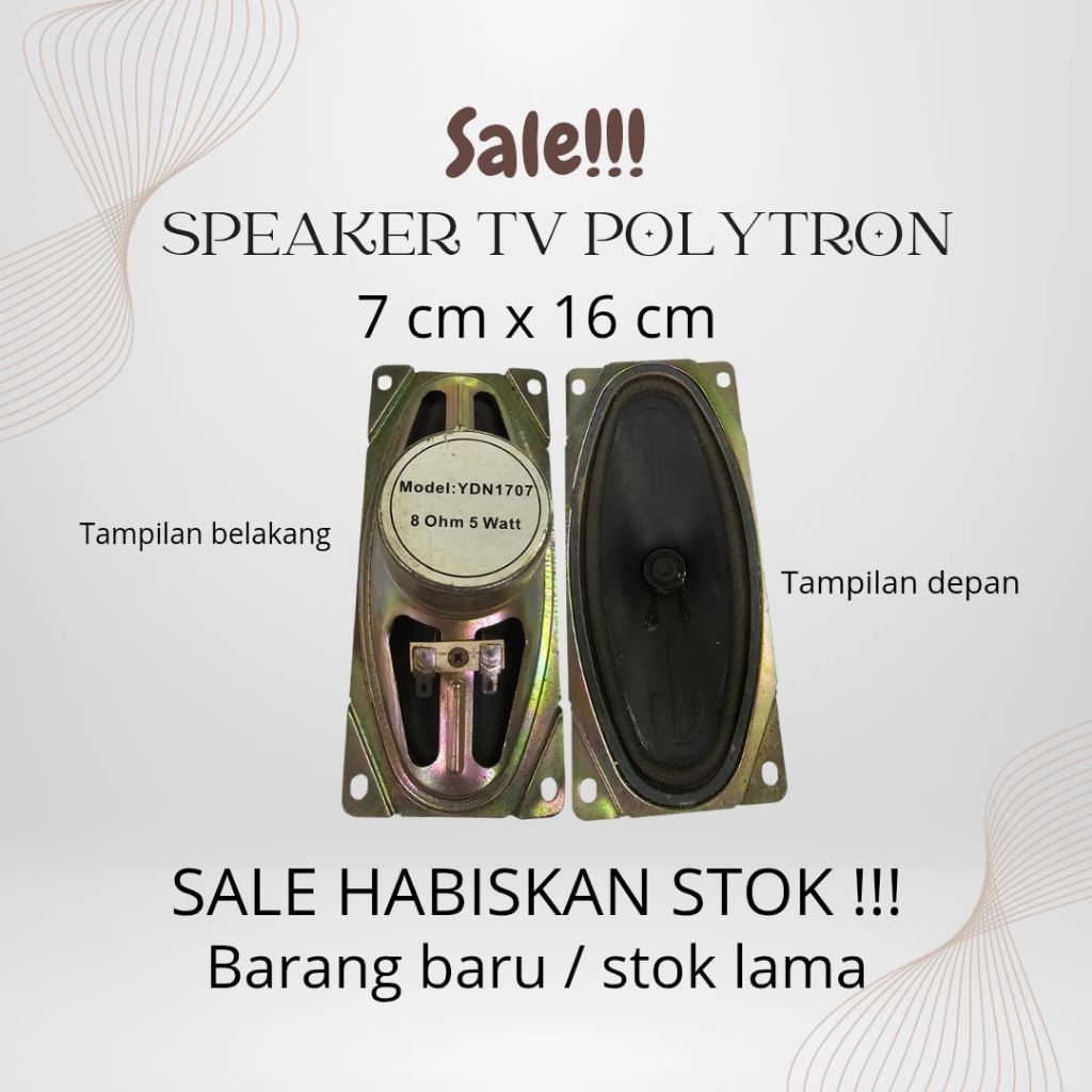 Surya Agung Speaker TV Polytron Digitec Komponen Sparepart TV tabung oval tekuk 7cm x 16cm