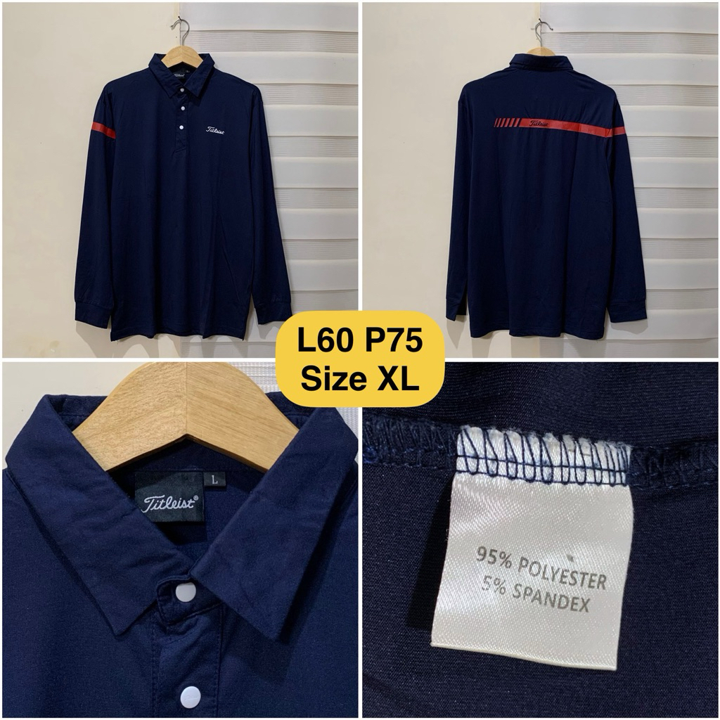 Poloshirt Lengan Panjang Titleist Navy Original