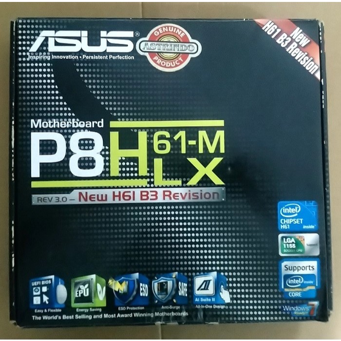 Motherboard LGA 1155 ASUS P8H61-M LX + Processor Core i3-3220