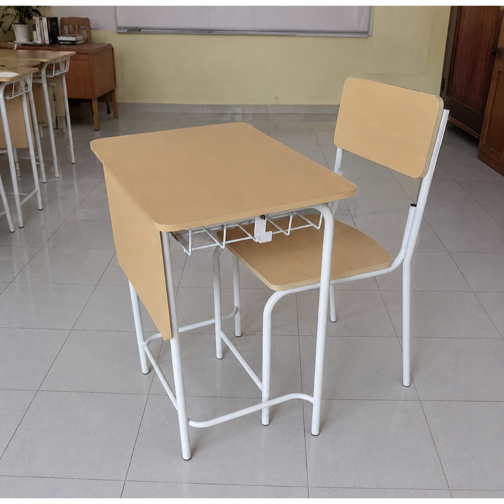 Meja Kursi Sekolah Set, Kursi Sekolah Modern, Meja Kursi Sekolah Besi