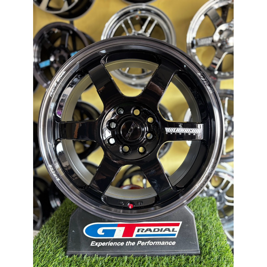 velg te37 r16 black glossy lebar 7 et42 kondisi baru