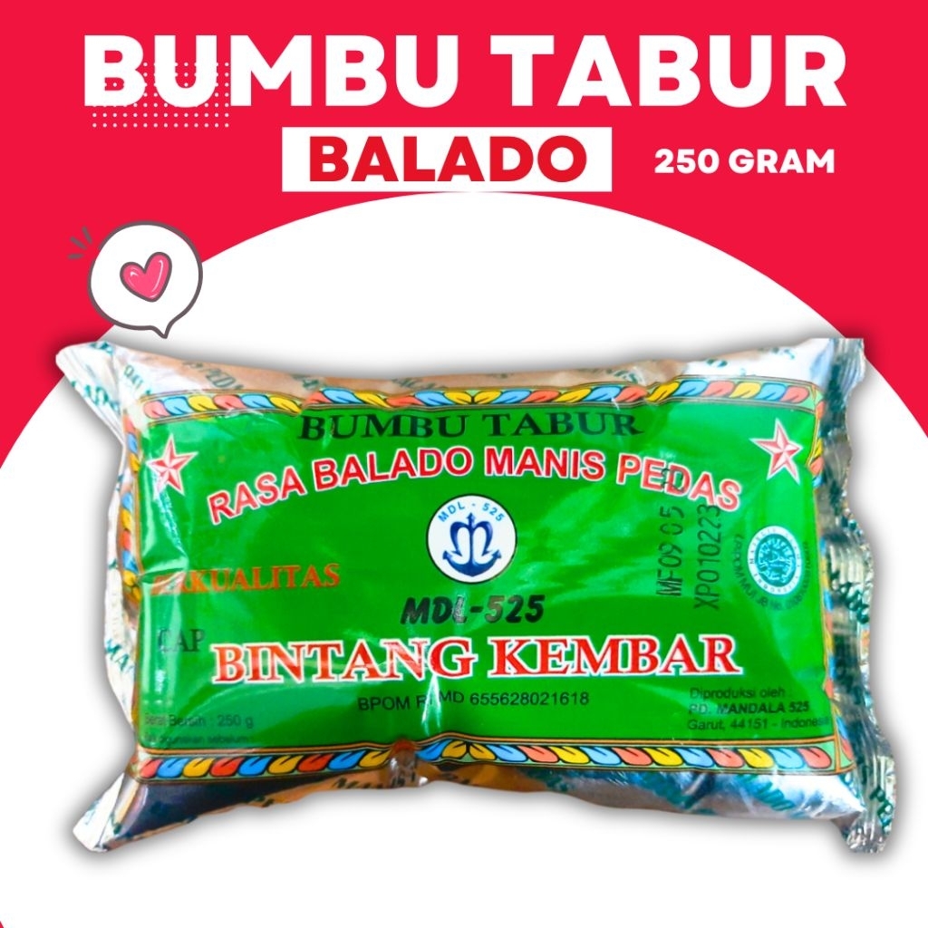 Bumbu tabur balado/bumbu tabur bintang kembar/bumbu penyedap rasa balado/cod