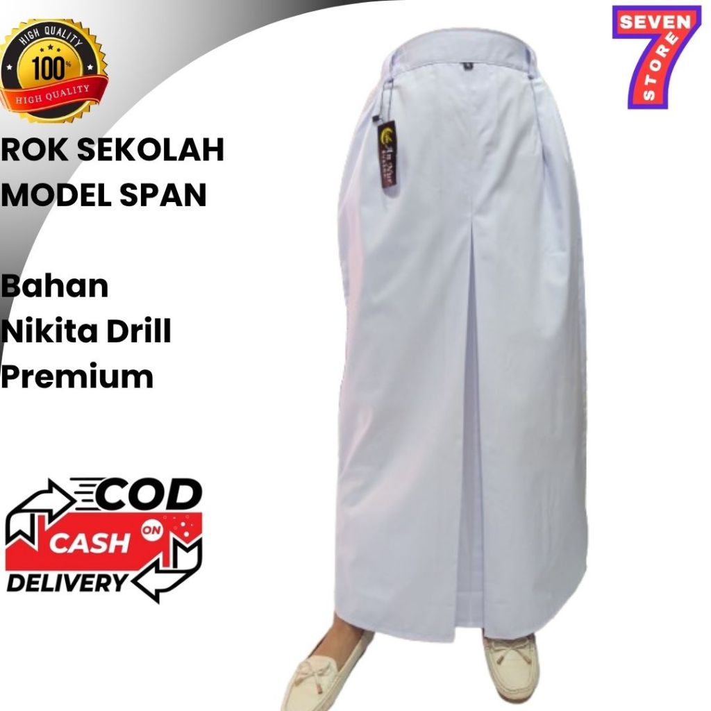 Rok Span Putih Sekolah Nikita Drill Premium SMP SMA