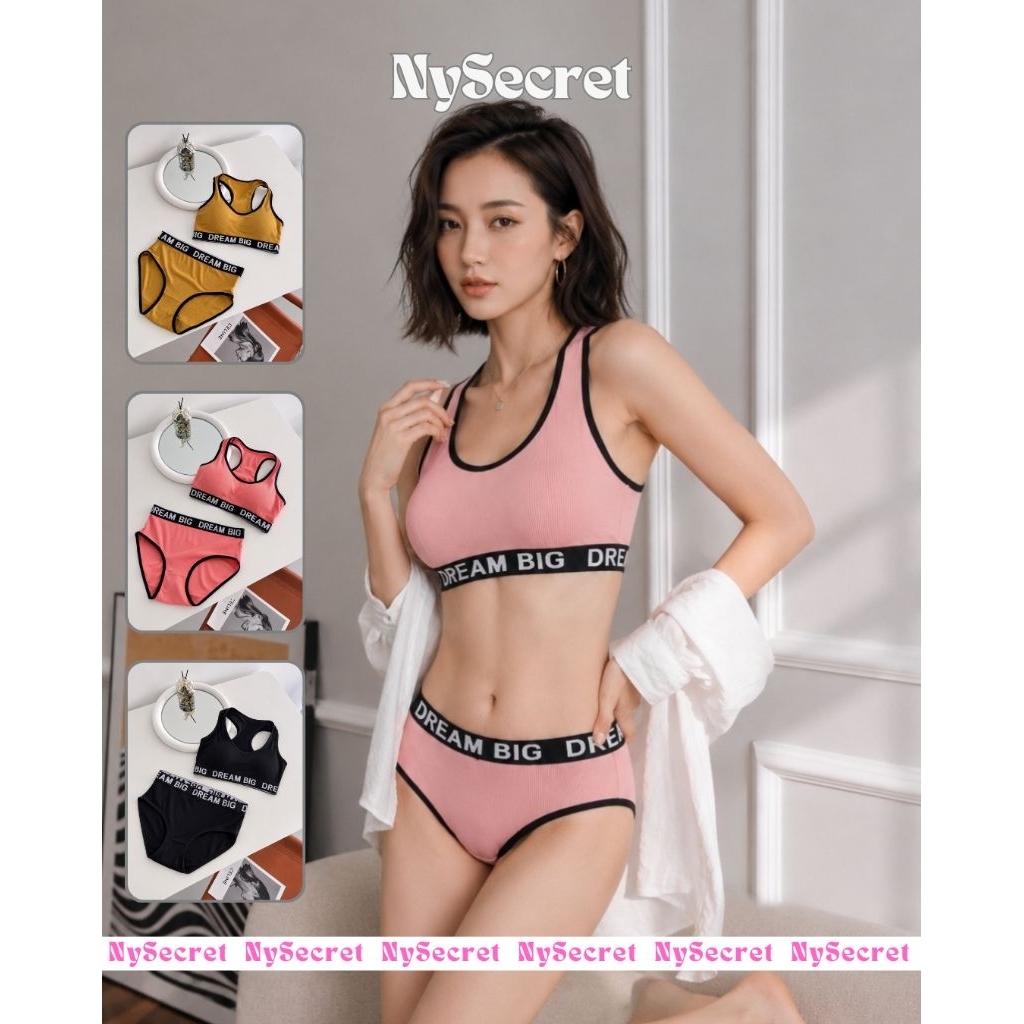 NySecret Dream B Sporty Bra Set Korean Style High quality, set Sport bra wanita