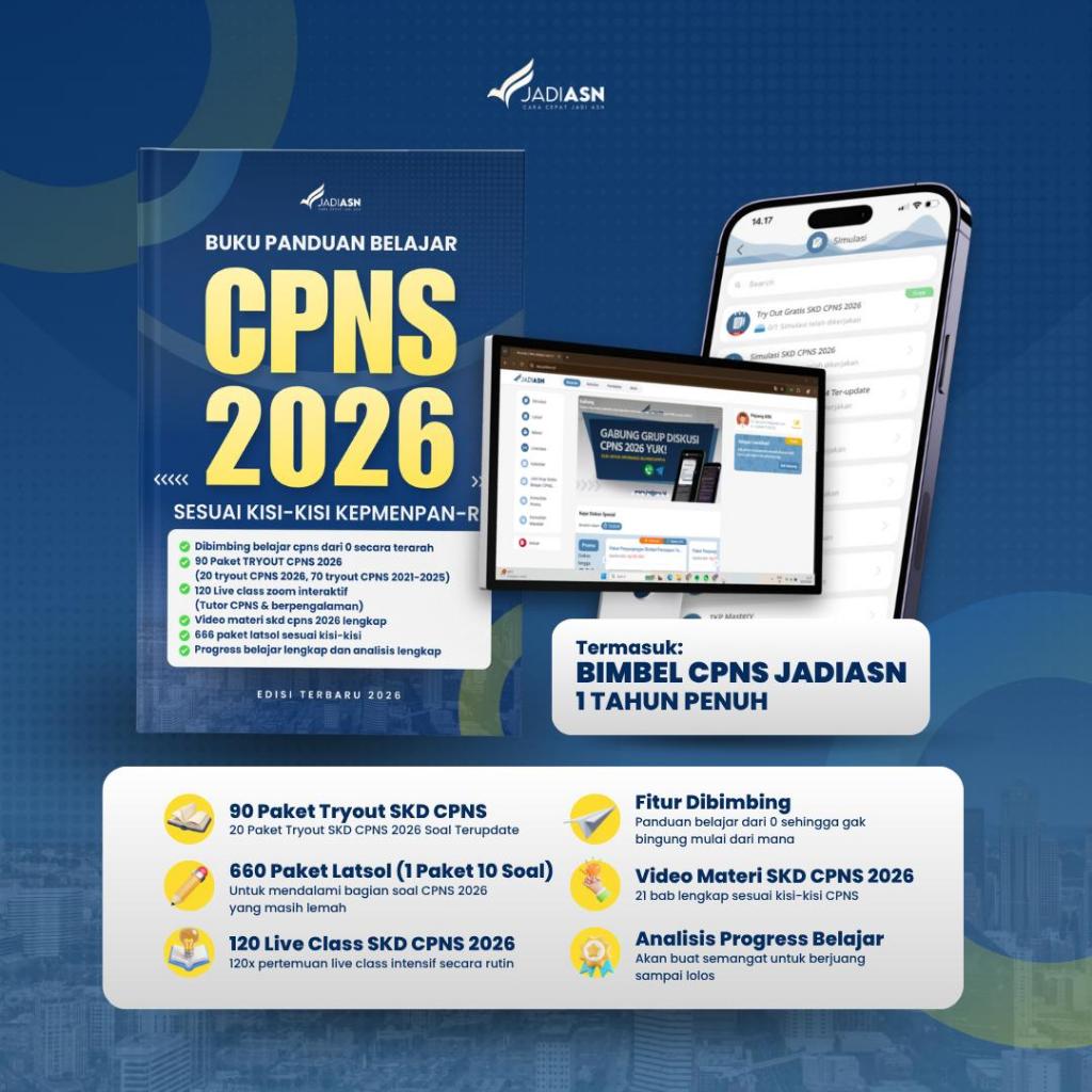 BUKU + BIMBEL CPNS 2026 JADIASN 1 TAHUN | PANDUAN BELAJAR SOAL CPNS 2026 SKD UNTUK PEMULA + BONUS TR