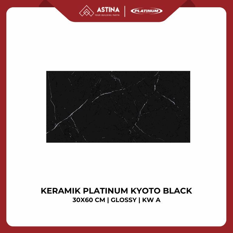 KERAMIK PLATINUM KYOTO BLACK 30X60 CM GLOSSY KW A