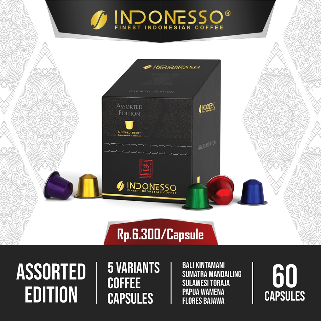 INDONESSO Office Box Specialty Coffee Capsules Compatible with Nespresso Machines / Kapsul Kopi