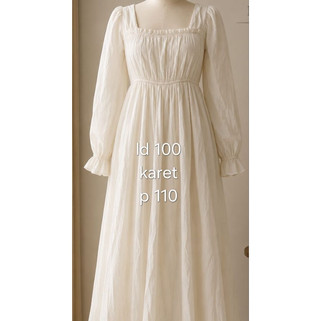 long dress tunik polos lengan panjang