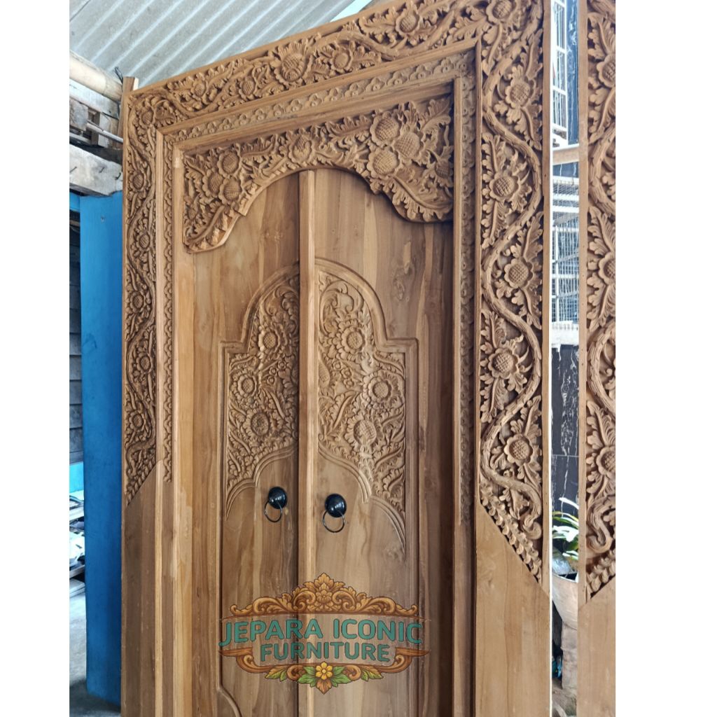 PINTU UKIR KUPU YARUNG KAYU JATI