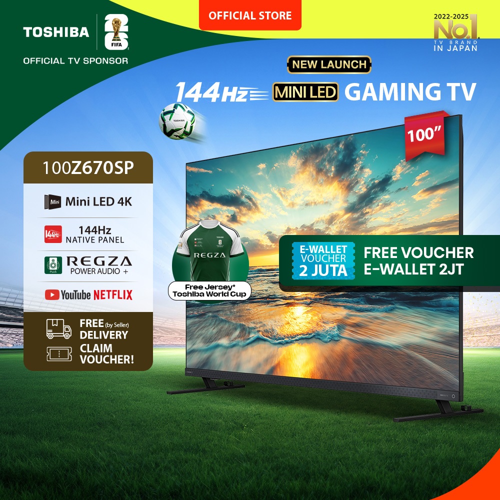 [AI 4K Native 144Hz Mini LED TV] Toshiba 100" 4K UHD Gaming AI Smart TV - 288fps HSR Dolby Vision IQ