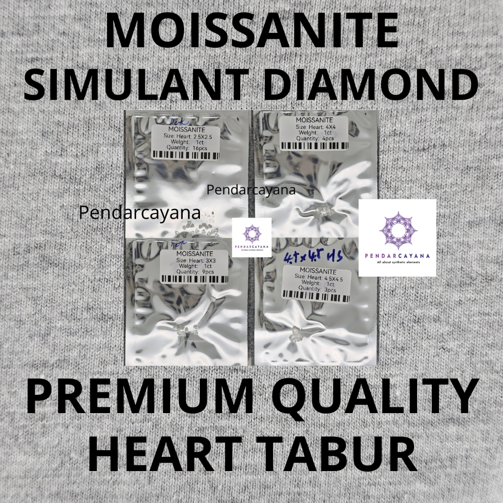 MOISSANITE SIMULANT DIAMOND 1 CARAT HEART PREMIUM QUALITY TABUR