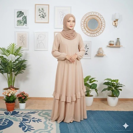 Gamis Melayu Polos Gamis Malaysia Busui Umpak Bahan Ceruty Babydoll Wanita Dewasa Jumbo