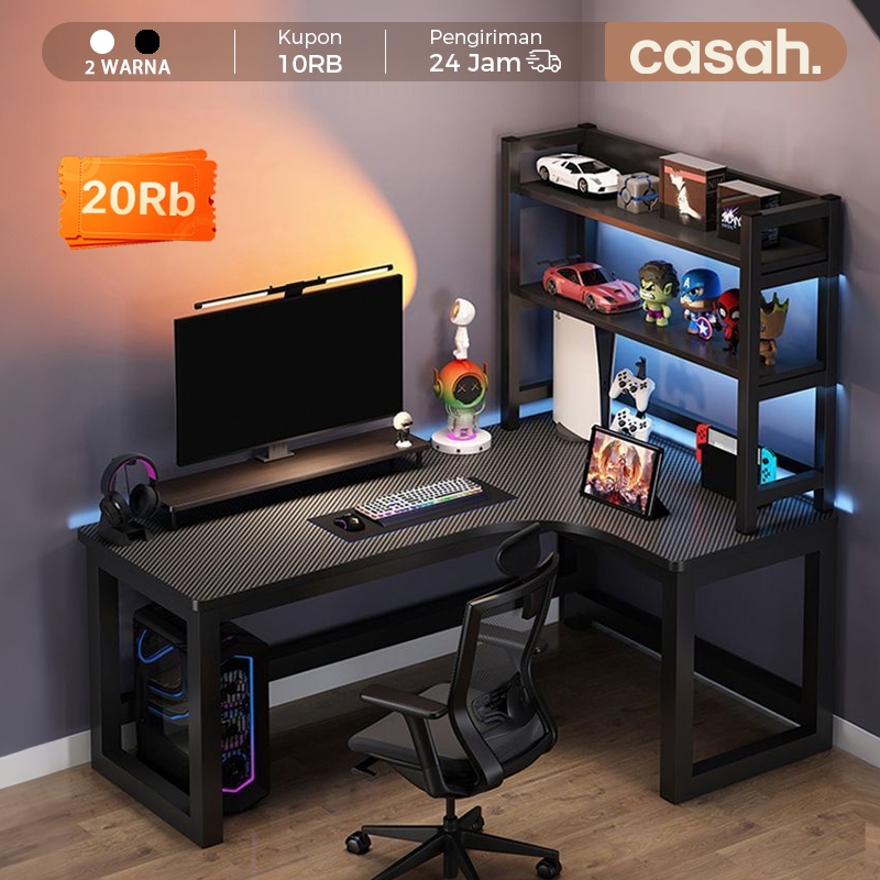 Casah Meja Komputer Minimalis L Meja Gaming L shaped Meja Komputer Meja Kantor Meja Laptop