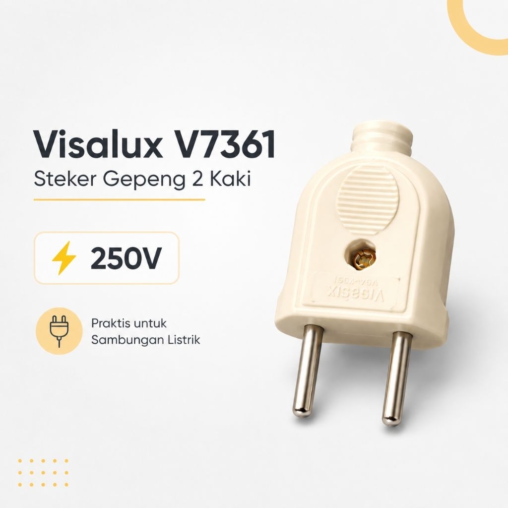 Steker Gepeng Visalux V7361 V7362 Colokan Listrik 2 Kaki Contra Steker Contra Betina Sambungan Kabel