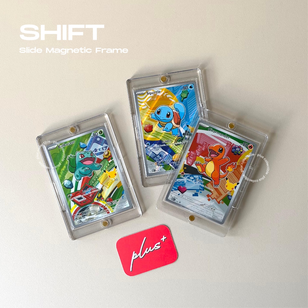 PLUS Shift Acrylic Frame Magnet Slide Holder Pokemon TCG Case Photocard TCG Frame Kartu Akrilik Disp