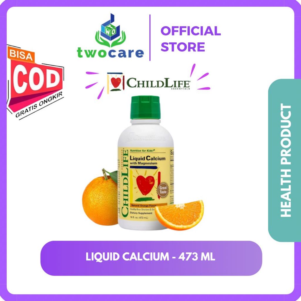 ChildLife Essentials Liquid Calcium With Magnesium Orange Flavor 473ml Vitamin Anak