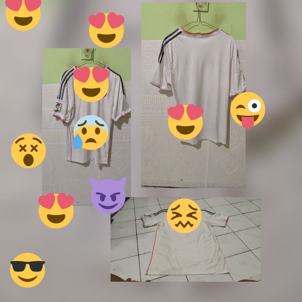 grade ori Real Madrid ukuran M grade ori tapi ada minusnya ya jangan lupa minus jersey second bekas