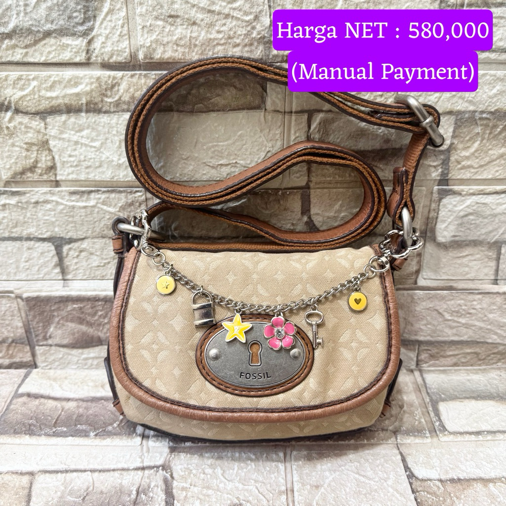 695# NET-Preloved Fossil Maddox Mini Pecan Crossbody
