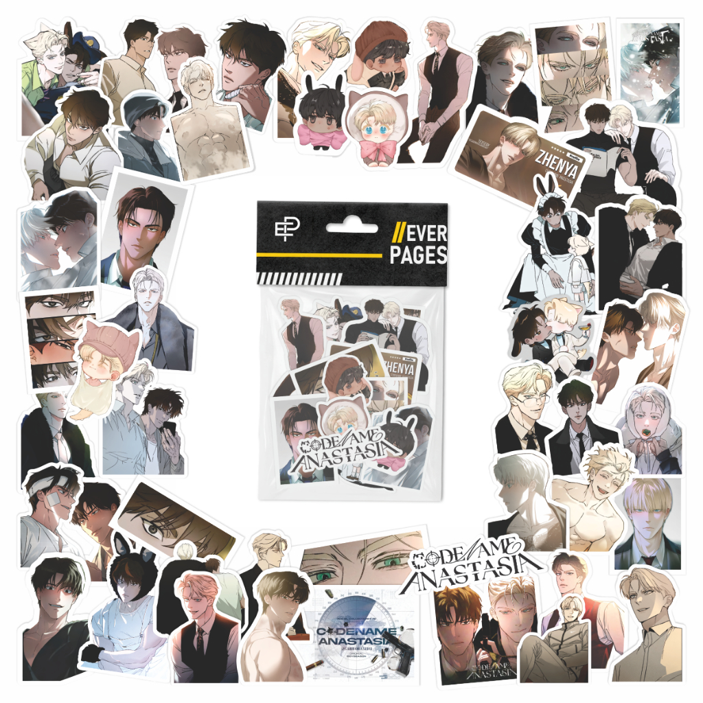 (50 pcs) Sticker Codename Anastasia (Kwon Taekjoo & Zhenya) Stiker Manhwa Korea Boys Love