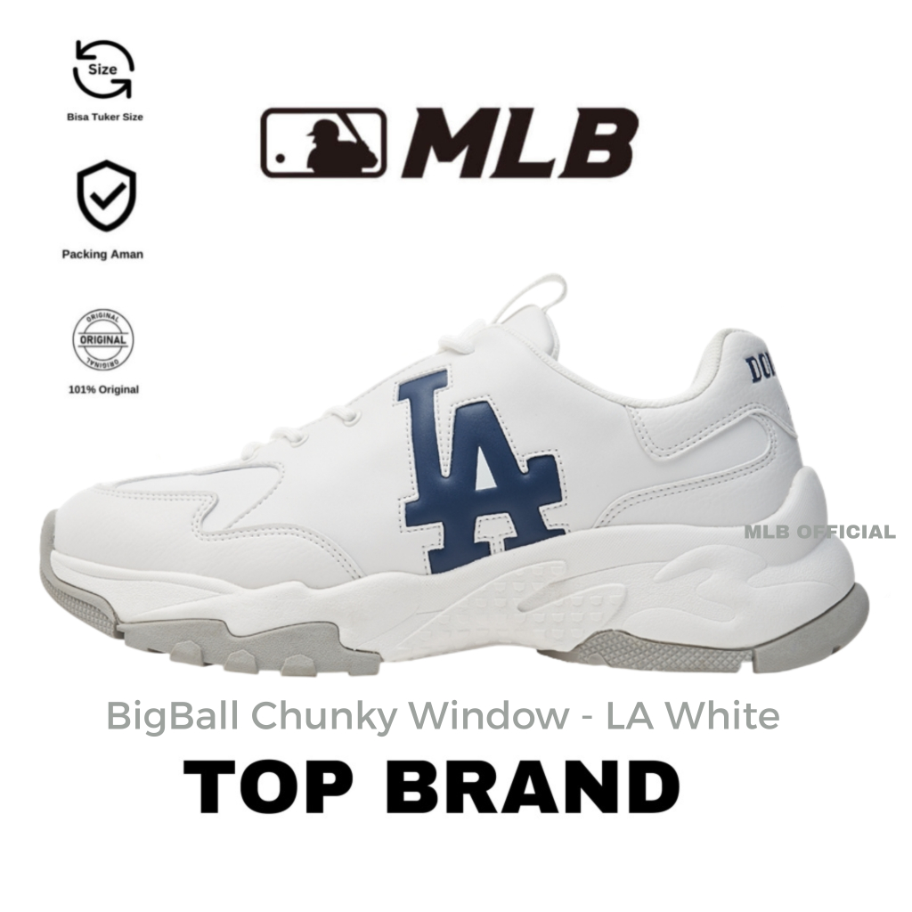 MLB Korea BigBall Chunky Window LA Dodgers White Sneakers Original