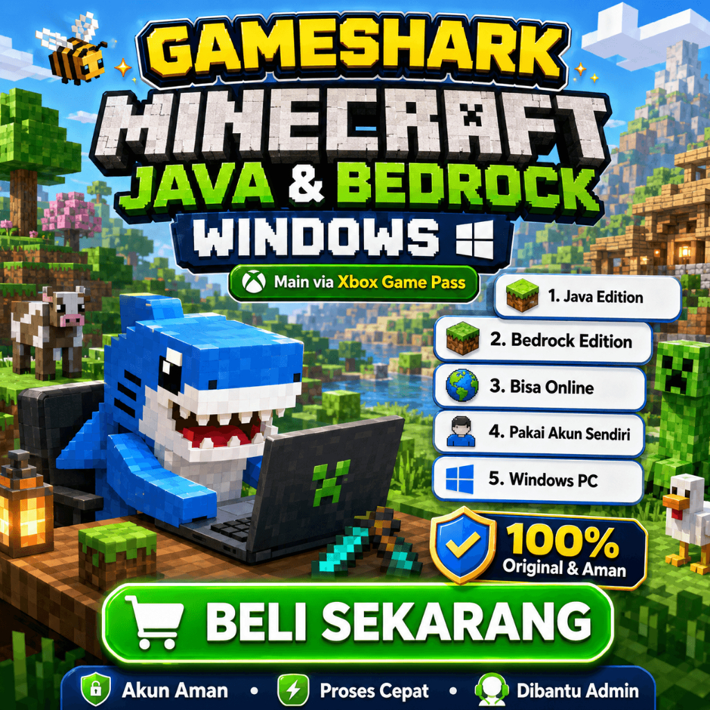 Minecraft Java Bedrock Windows PC Xbox Premium Siap Online + 600 Game Gratis