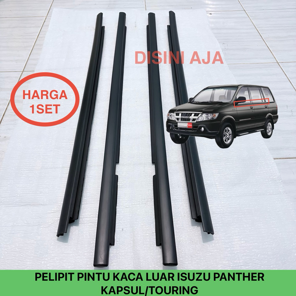 KARET PELIPIT KACA LUAR ISUZU PANTHER KAPSUL / TOURING HARGA 1SET 4PCS