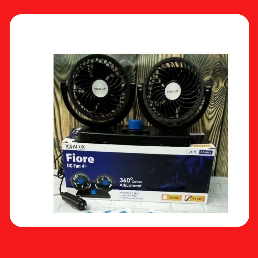 Kipas Angin Mobil Visalux Fiore 12volt Swivel 360°