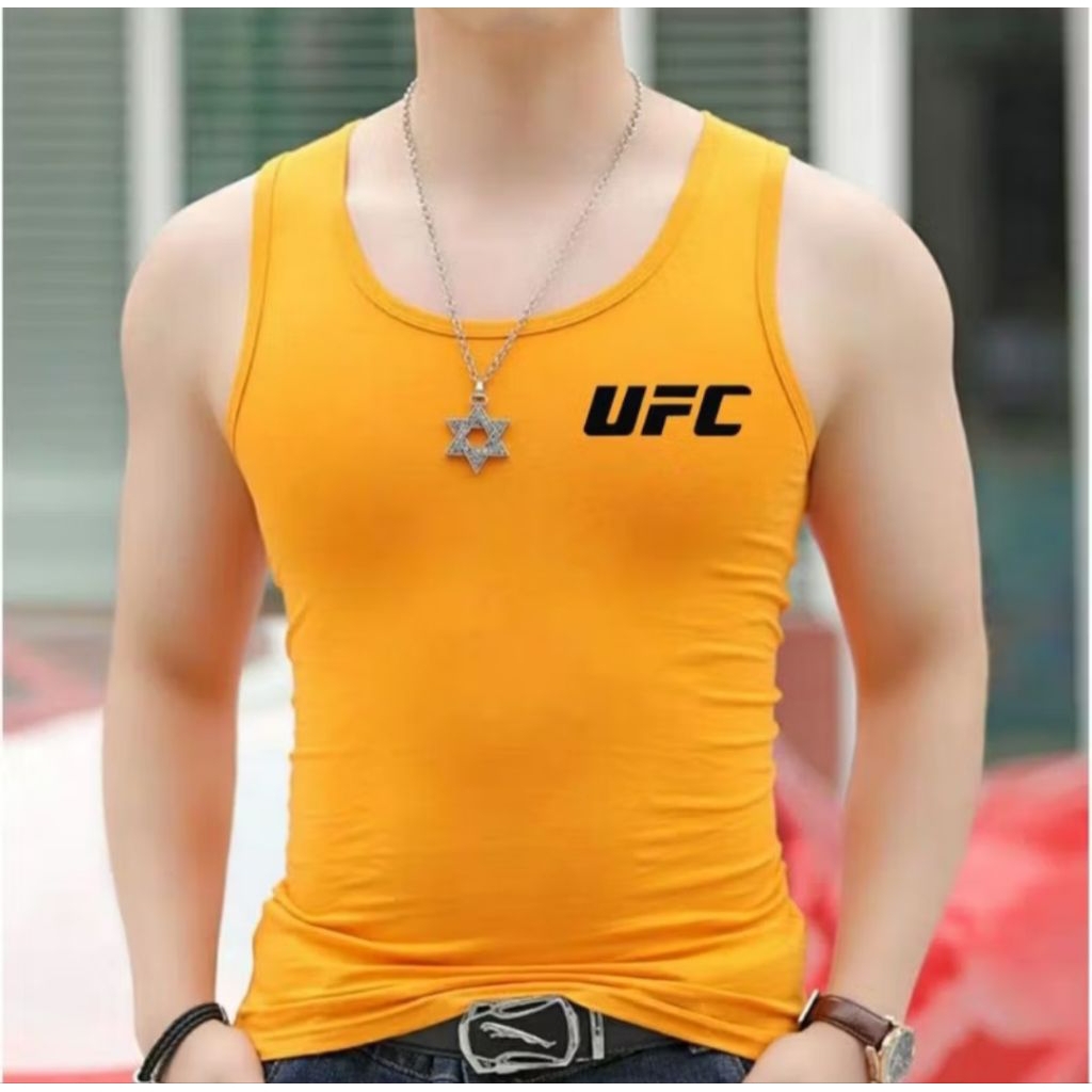 Singlet Pria Dewasa Cotton Combed UFC Baju Singlet Dewasa